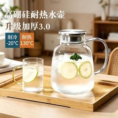 养生高硼硅冷水壶大容量冰箱耐高温玻璃凉水壶茶壶果汁壶扎壶